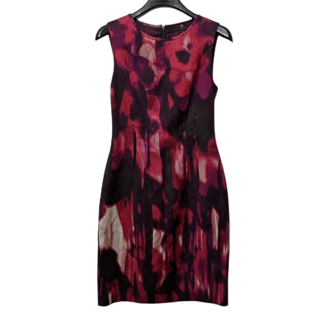ELIE TAHARI Floral Wool Sheath Dress 2 - Picture 2 of 8